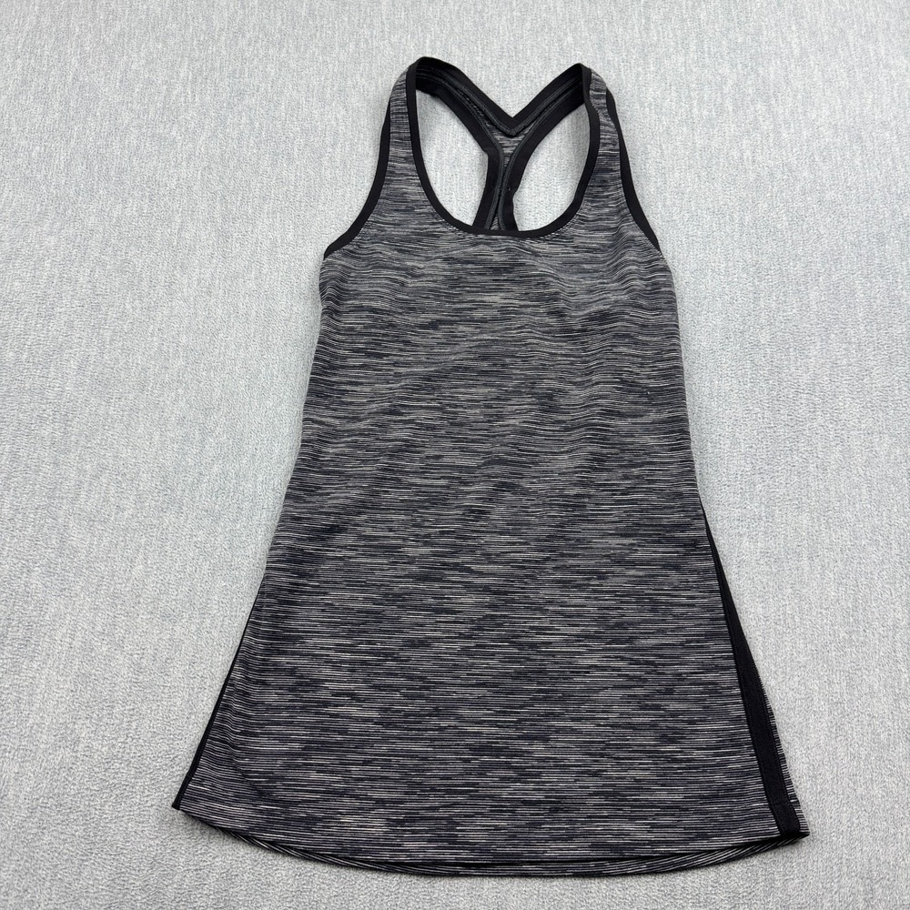 Lululemon Tank Top Womens 2 Gray Cool Racerback II Sleeveless Yoga Gym Workout